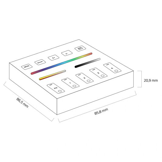 Wireless Milight Touch Wall Panel & WLAN Steuerung für RGB -LED -Streifen - Komplettes Set