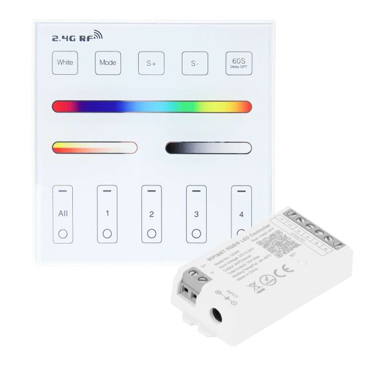 Wireless Milight Touch Wall Panel & WLAN Steuerung für RGBW LED -Streifen - Komplettes Set