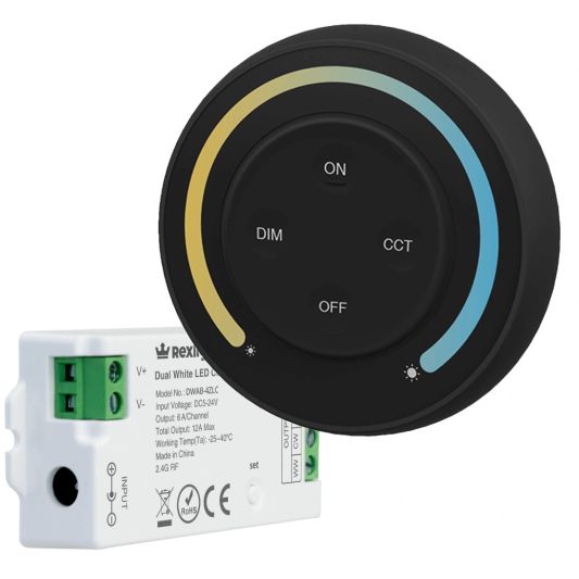 Wireless Touch Wanddimmer Dual Weiß Schwarz - komplett