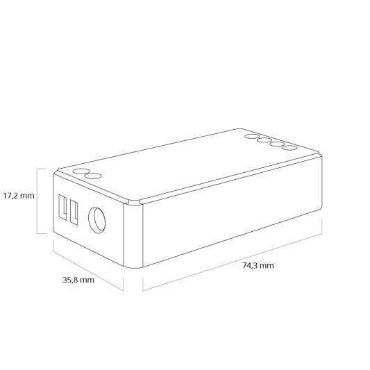 Wireless Touch Wanddimmer RGBWW Schwarz - komplett
