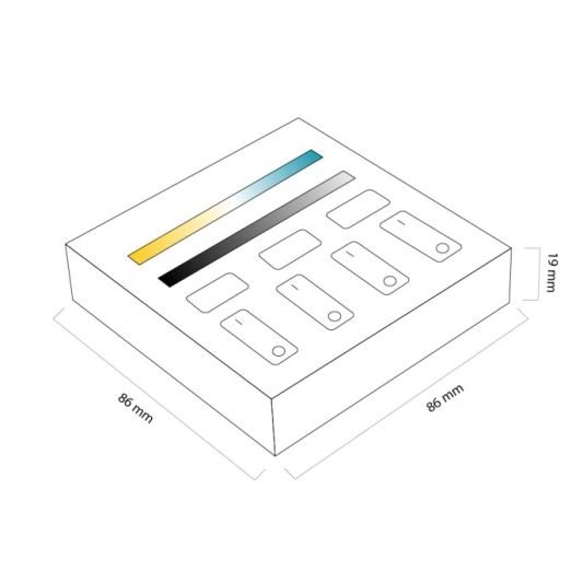 Dual White 4-Zonen Touchpanel mit Batteriebetrieb
