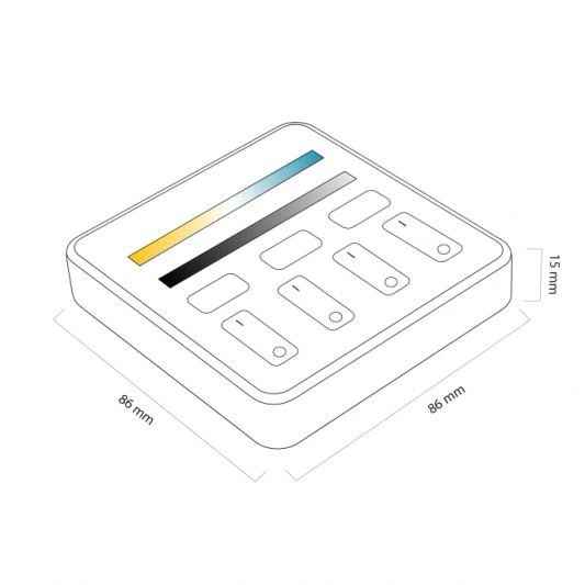 Dual White 4-Zonen Touchpanel mit Batteriebetrieb