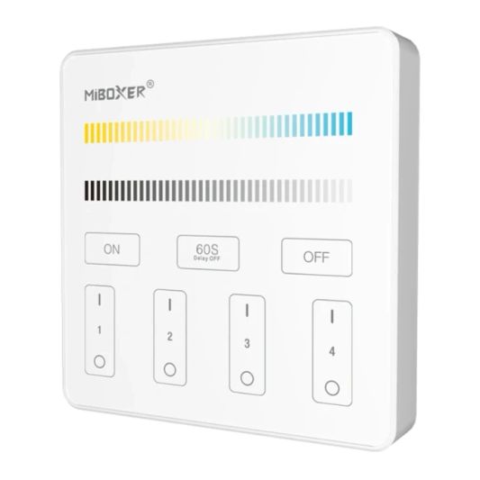 Dual White 4-Zonen Touchpanel mit Batteriebetrieb
