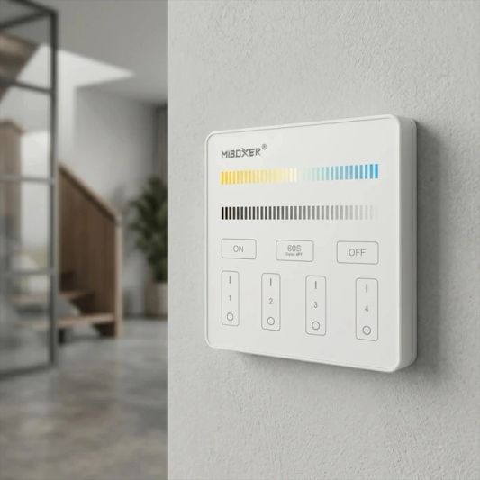 Dual White 4-Zonen Touchpanel mit Batteriebetrieb