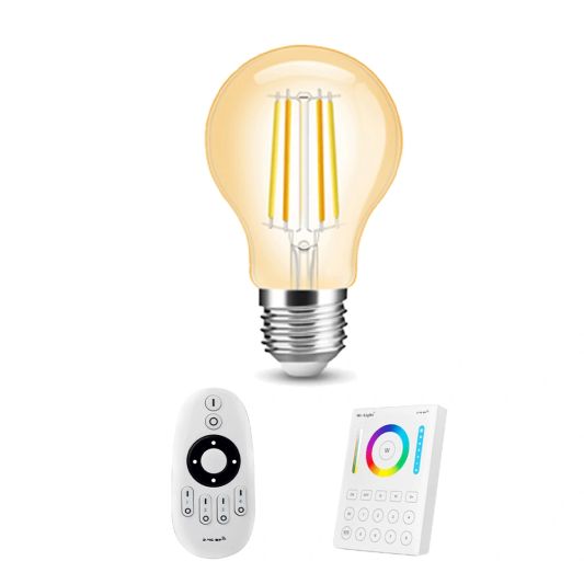 Dual White Smart Glühbirne von Milight 7W E27 Fassung - Modell Amber A60 - Mit Fernbedienung