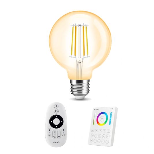 Dual White Smart Glühbirne von Milight 7W E27 Fassung - Modell Amber G95 - Mit Fernbedienung