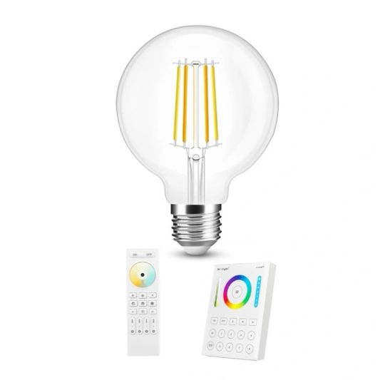 Dual White Smart Glühbirne von Milight 7W E27 Fassung - Modell G95 - Mit Fernbedienung