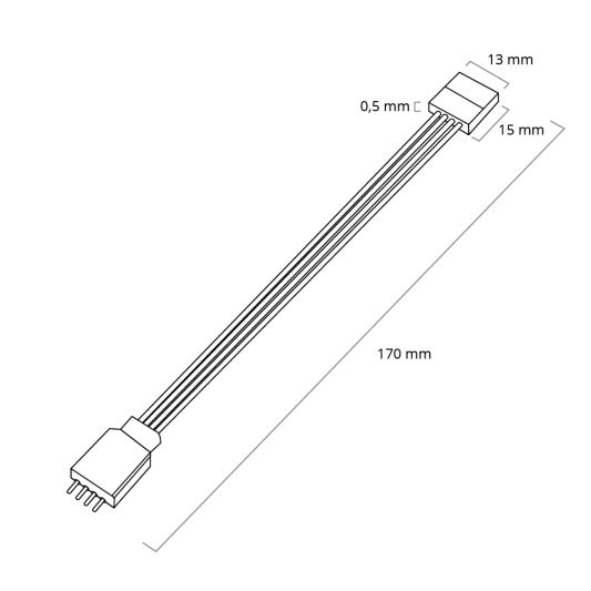 Dual White Stecker mit Verbindungsstück 15 cm Kabel