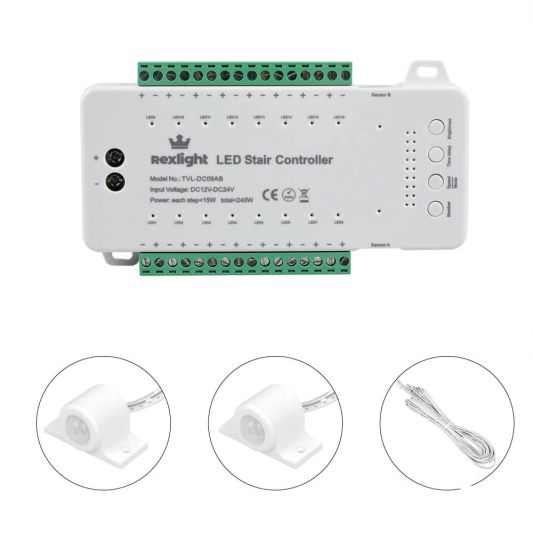 Dynamische TreppenstufenlichtBedienung mit Sensoren - 1 Programm