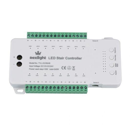 Dynamische Treppenbeleuchtungset 50 cm für max 16 Stufen inklusive Fernbedienung - Warmweißes Licht