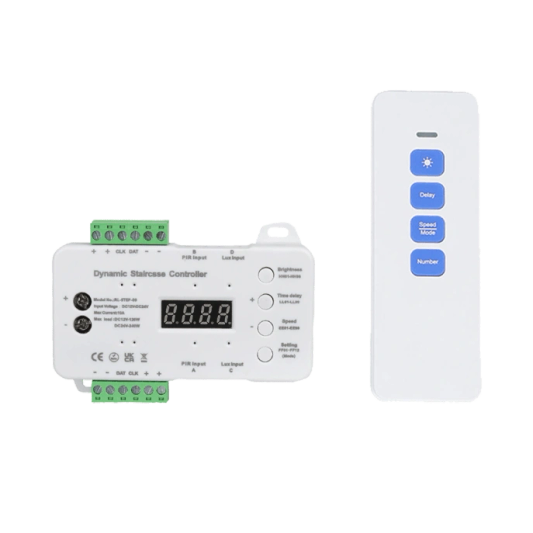 Dynamische Treppenlichtsteuerung mit Sensoren und Fernbedienung - 12 Programme