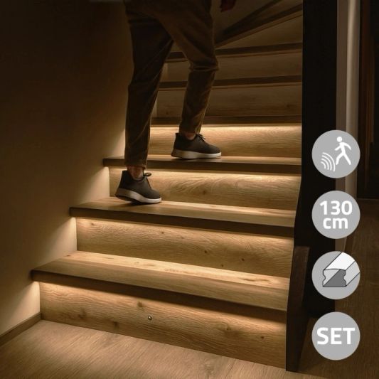 Dynamisches Treppenbeleuchtungsset Basic 130 cm mit Profil