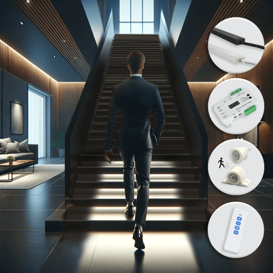 Dynamisches Treppenbeleuchtungsset Basic 50 cm mit Profil