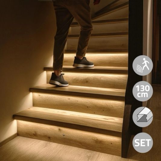 Dynamisches Treppenbeleuchtungsset Premium 130 cm mit Profil