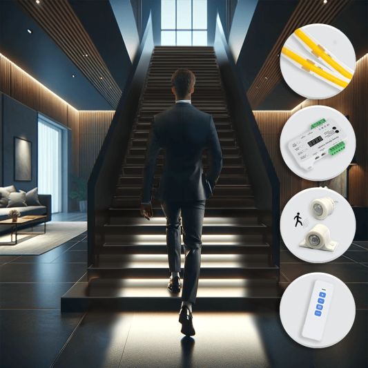 Dynamisches Treppenbeleuchtungsset Premium 50 cm