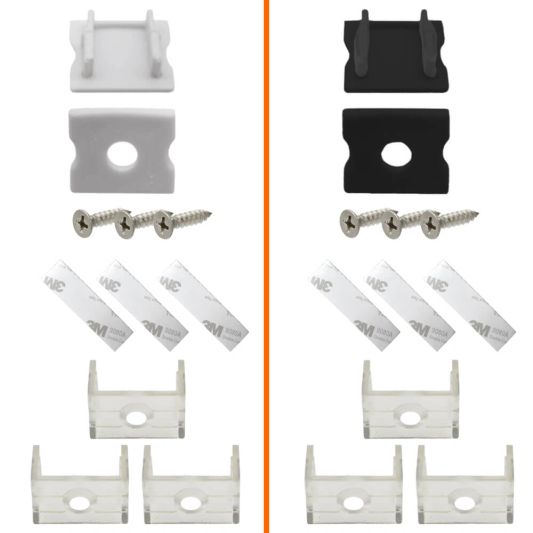 Endkappen und Halterungen für breite Profile aufbau hoch