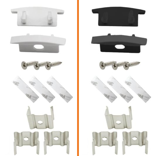 Endkappen und Halterungen für Profil einbau niedrig