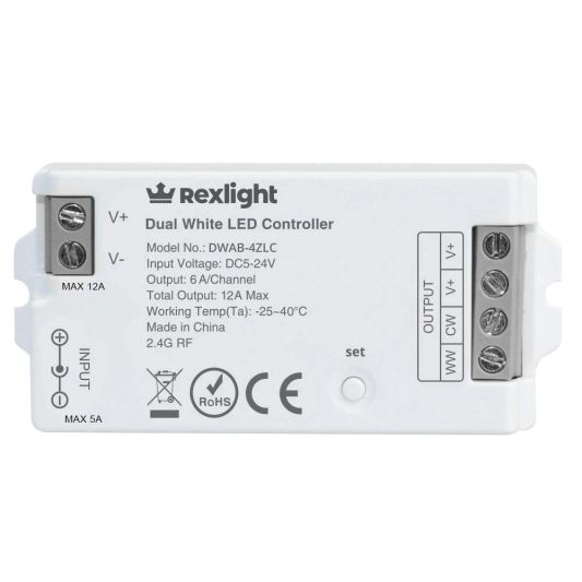 Einzelner Steuerung für 4 Zonen Dual White RF Set