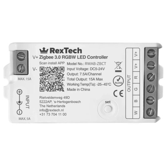 Einzelner Zigbee Steuerung für RGBW LED Streifen zu bedienen via App