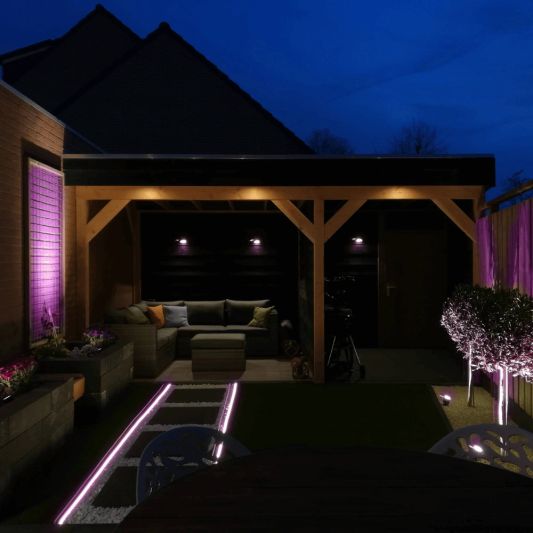 Gartenbeleuchtung LED Streifen Set Neon RGB