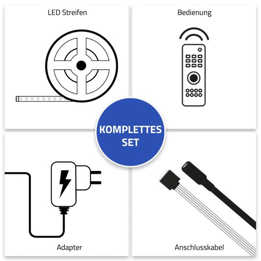 Gartenwegbeleuchtung LED Streifen Set RGBWW prime