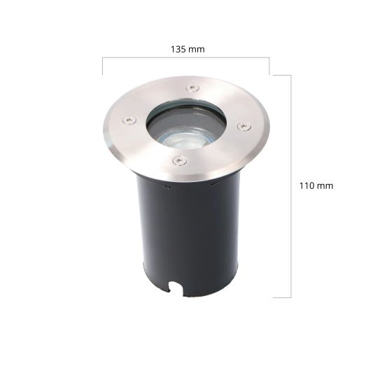 Einbau Bodenstrahler für draußen mit Zigbee GU10 Strahler- Rund