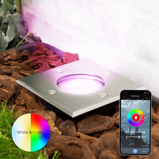 Einbau Bodenstrahler für draußen mit Zigbee GU10 Strahler- Gerade