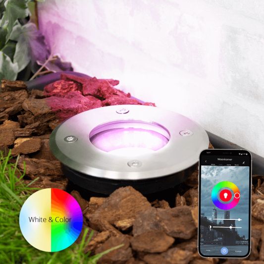 Einbau Bodenstrahler für draußen mit Zigbee GU10 Strahler- Rund