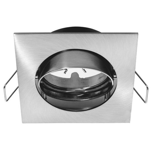 Schwenkbare Spotarmatur quadratisch - Edelstahl - Geeignet für GU10/MR16.