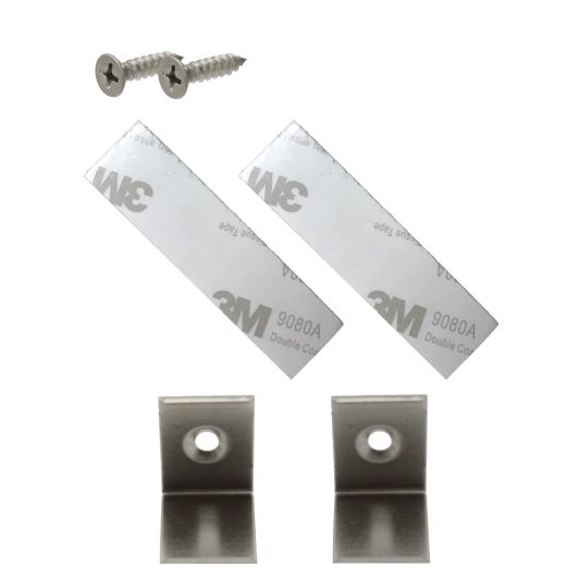 Klammern und 3M Klebeband für schmale Eckprofile