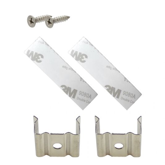 Klemmetjes en 3M tape voor hoekprofiel basic line