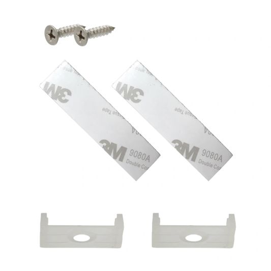 Klammern und 3M-Band für Profilmontage aufbau breit niedrig