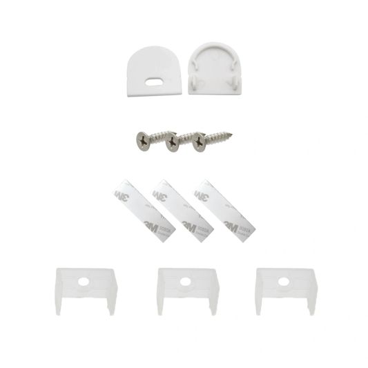 Clips und Endkappen für breite Profil Aufbau Rund