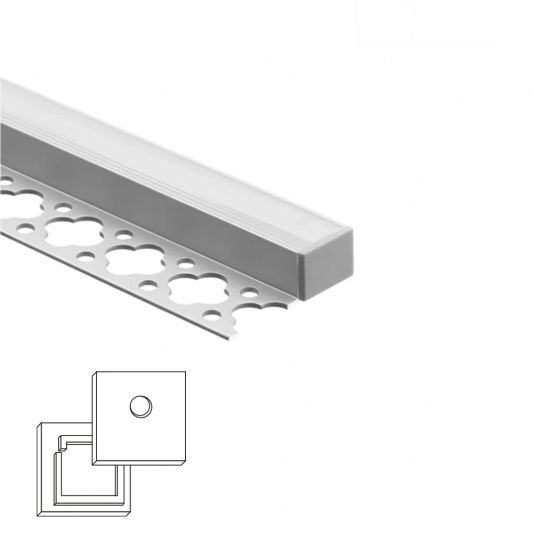 LED Fliesenprofil Stuckleiste Für LED - Stuckstop- 2 Meter - Schmale Variante