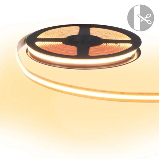 LED-Streifen COB warmweiß - 10 Meter - Loser Streifen mit 600 LEDs p/m