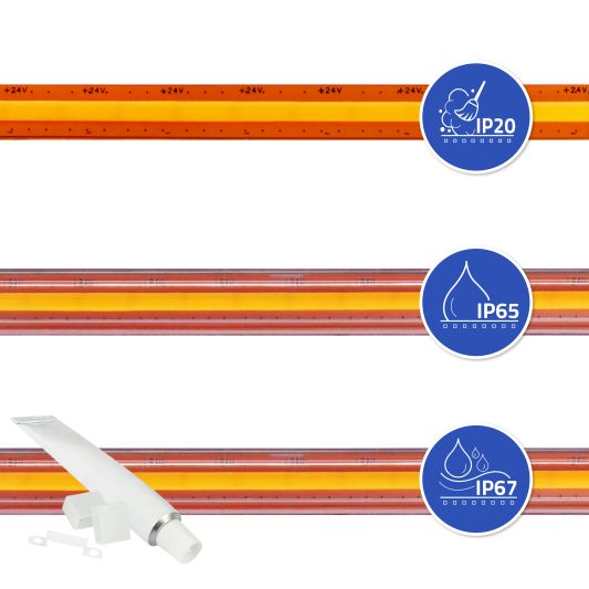 LED-Streifen COB warmweiß - 8 Meter - Loser Streifen mit 600 LEDs p/m