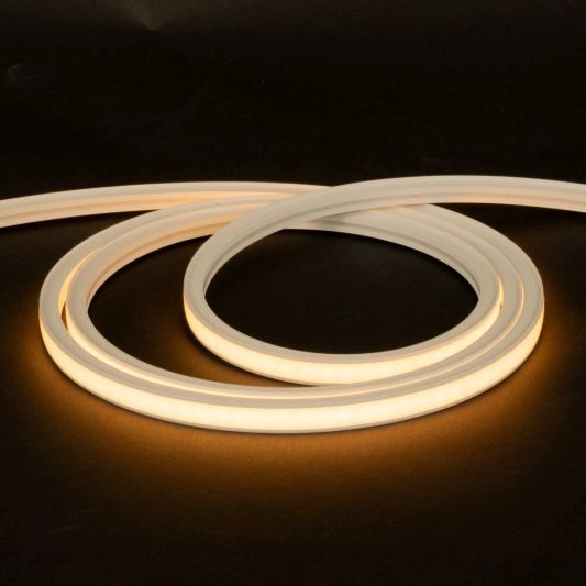 LED Streifen im flexiblen weißen Einbauprofil | warmweiß | 1Meter Set