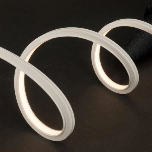 LED Streifen im flexiblen weißen Einbauprofil | Warmweiß | 5 Meter