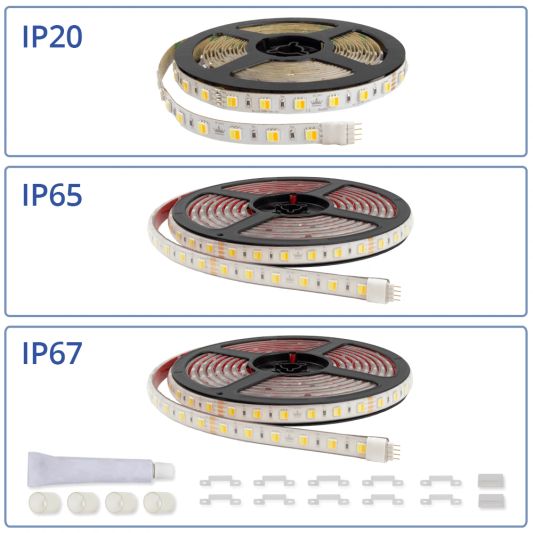 Led Streifen auf Batterie Dual White Premium komplettes Set 1 Meter