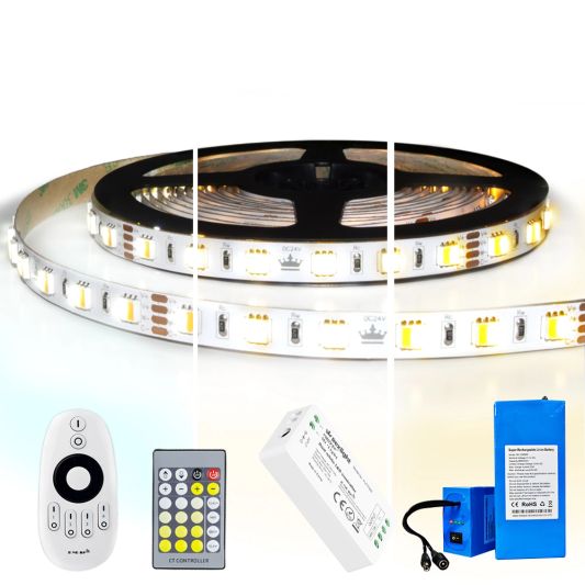 Led Streifen auf Batterie Dual White Premium komplettes Set 2 Meter