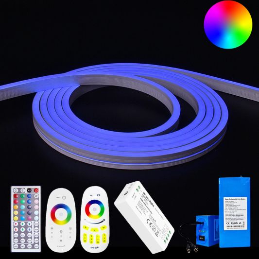 Led Streifen auf Batterie Neon RGB Maxi gerade komplettes Set 2 Meter