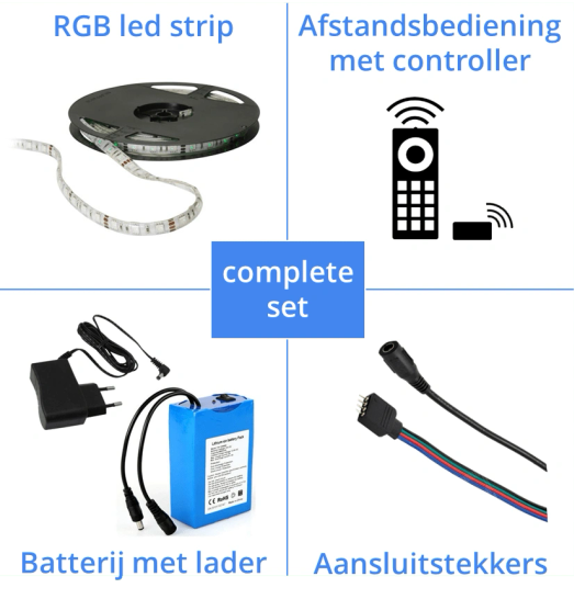 Led Streifen auf Batterie RGB Basic komplettes Set 2 Meter