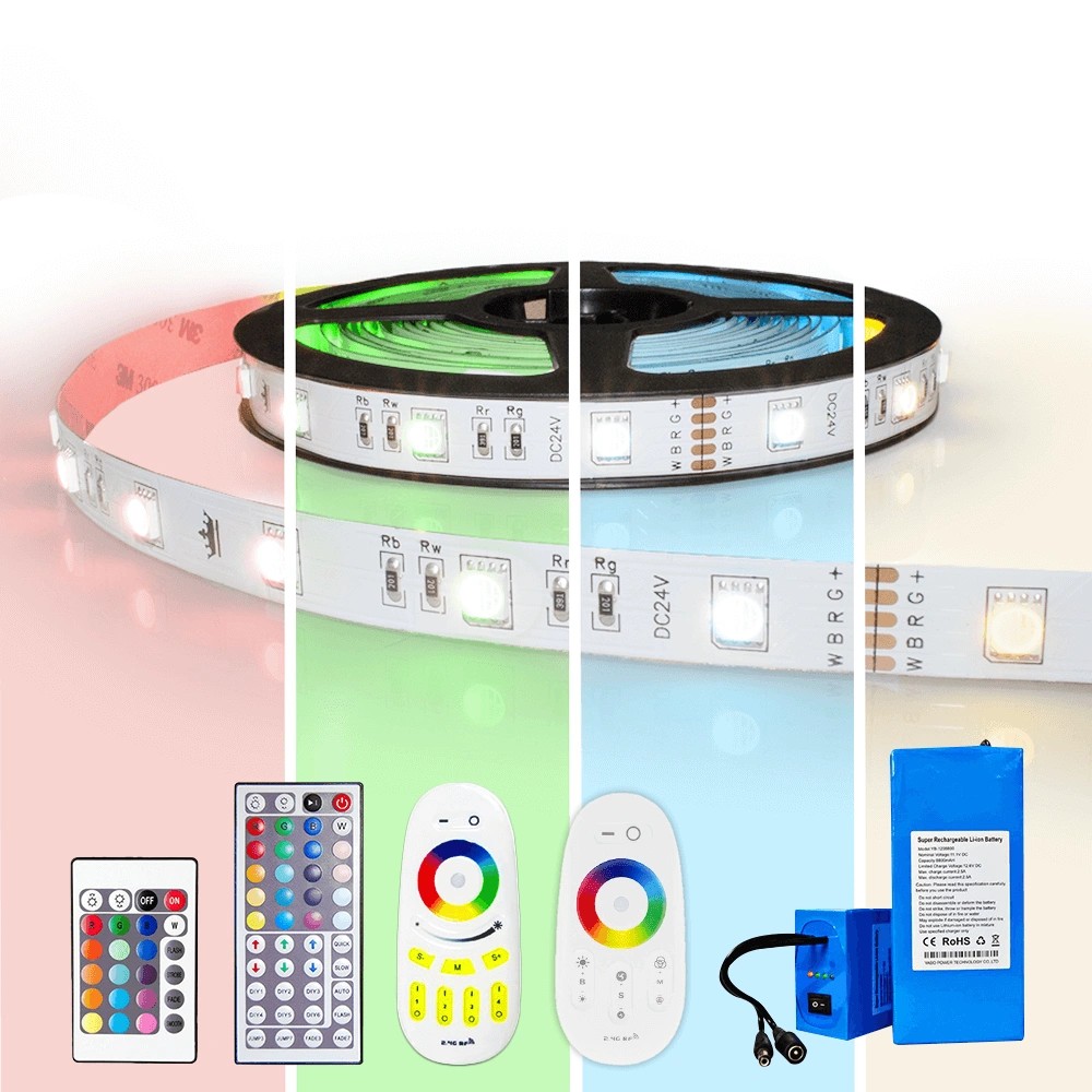 LED Streifen auf Akku RGB multicolor Basic 2 Meter komplett