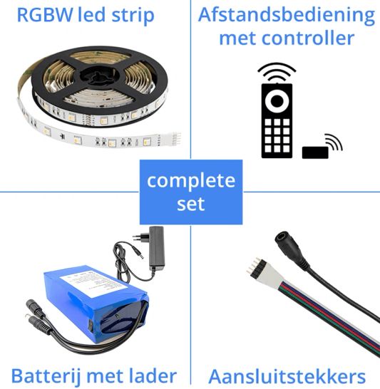 Led Streifen auf Batterie RGBW Basic komplettes Set 2 Meter