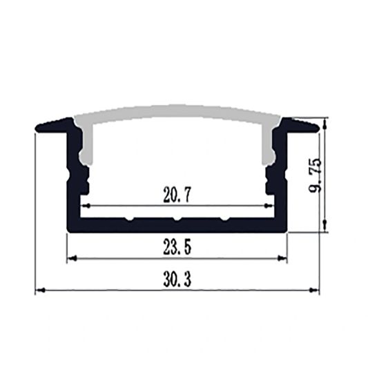 Led Streifen Profil breit Einbau flach 1,5 Meter