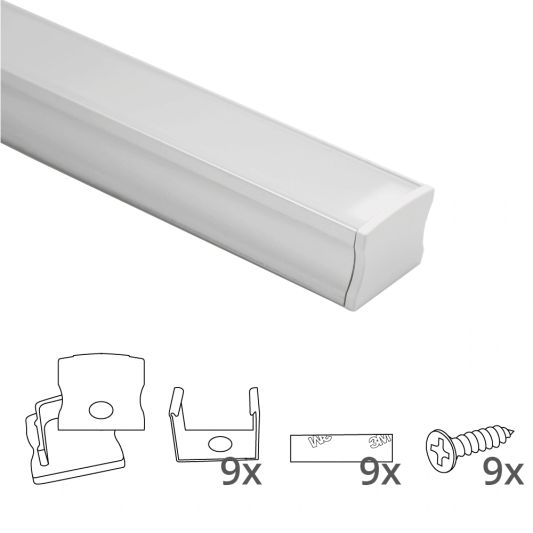 LED Streifen Profil breit Aufbau hoch 4 Meter