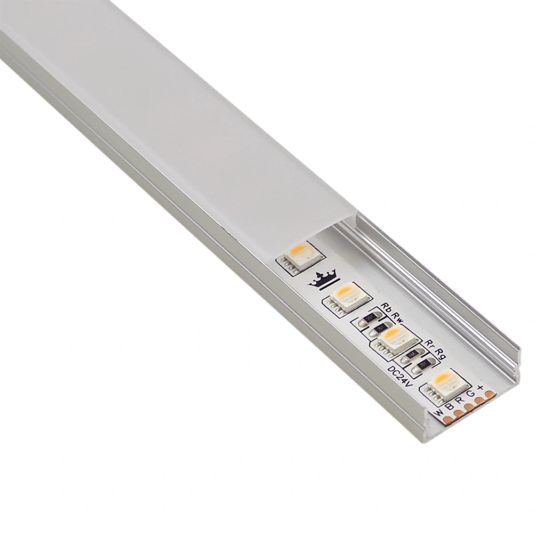 LED Streifen Profil breit Aufbau niedrig 2 Meter
