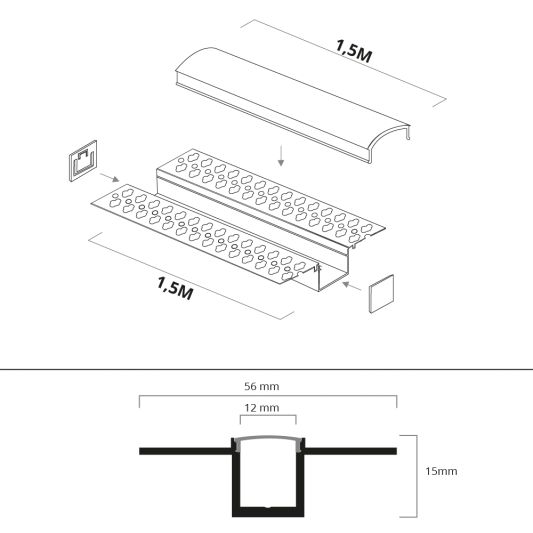 Stuckleiste Für LED 1,5 Meter schmale Variante