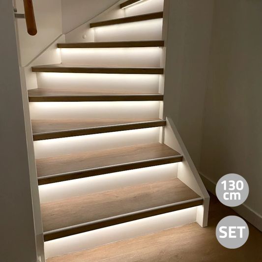 LED Treppenstufenbeleuchtung Set COB - Hellweiß 130 cm