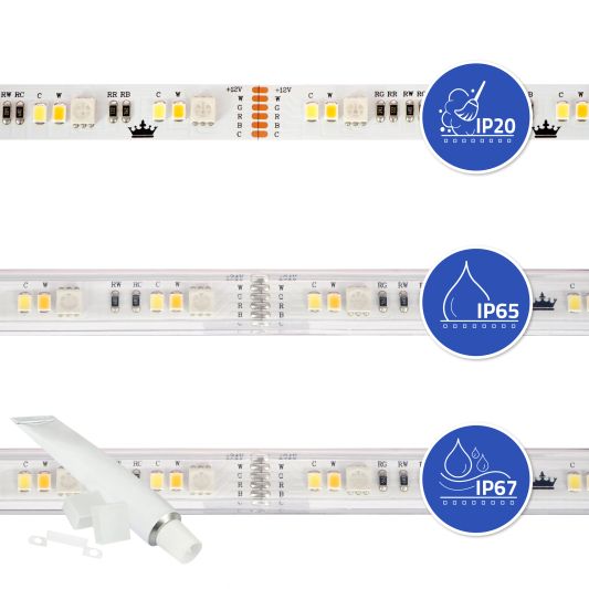 LEDstrip 1 Meter RGBWW Basic 36 SMD LEDs p/m - Loser Streifen